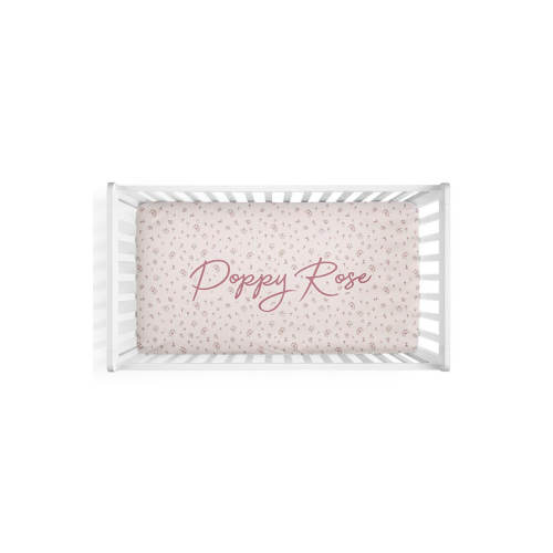 Precious Posies Personalized Crib Sheet
