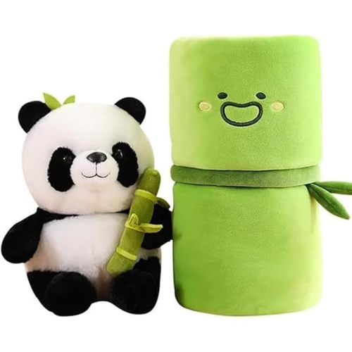 11.8 inches Cute Panda Stuffed Animals Plush Pillow Toys with Bamboo, Plushies Doll Gifts for Kids Girls Boys Birthday Valentine