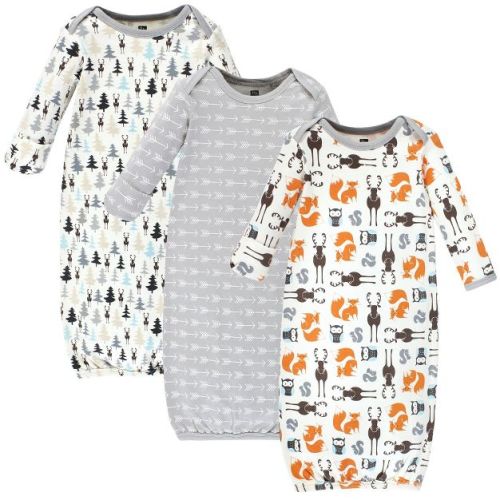 Hudson Baby Infant Boys Cotton Gowns, Unisex Moose, 0-6 Months