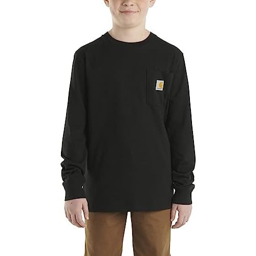 Carhartt Boys Long-Sleeve Logo Sleeve Pocket T-Shirt