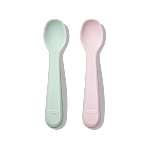 OXO Tot Silicone Spoons 2 Pack - Blossom and Opal