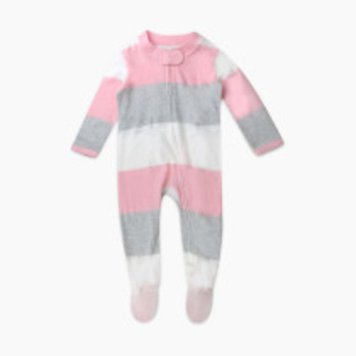 Honest Baby Clothing Organic Cotton Sleep & Play - Jumbo Stripe Petal Pink, 0-3 M