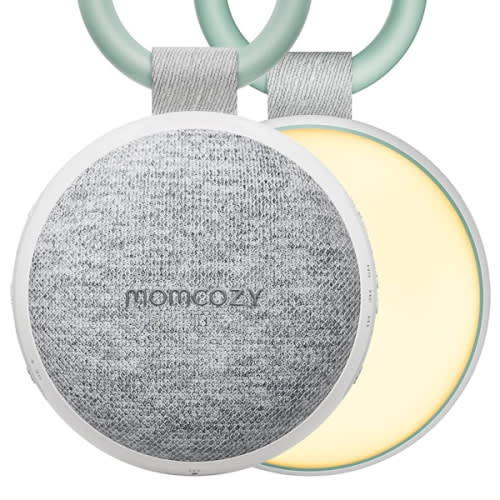 Momcozy Portable Sound Machine with Night Light, White Noise Sound Machine for Baby, 20 Soothing Sounds, Sound Therapy, Long-Lasting Power, Timer, Clips on Stroller, Baby Shower Gifts