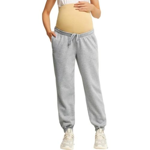 Maacie Maternity  Sweatpants Fleece Lined Pants Pregnancy Casual Loose Comfy Joggers with Pockets
