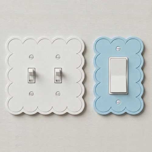 Light Switch Cover: Scalloped with Line Detail