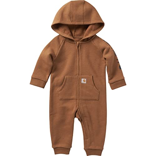 Carhartt baby-boys Long-sleeve Hooded Zip-up Footless Jumpsuit One-piece Hoodie