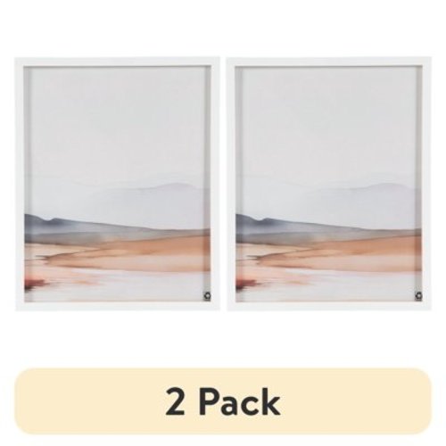 (2 pack) DesignOvation 8x10 Linear White Decorative Tabletop Picture Frame