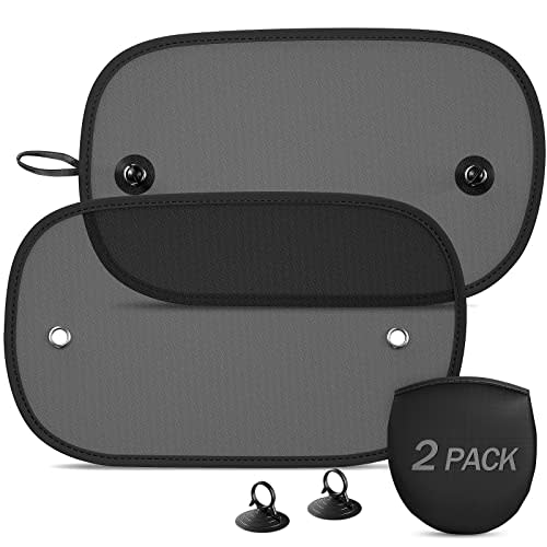 DIZA100 Car Sun Shade, 2 Pack Window Shade for Baby Universal Cling Sunshade for Side Window Sun Glare and UV Protection for Kids/Adults/Pets - 20''x12'' Fits 98% Cars(Suction Cup Stick)