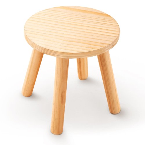 SOOPURKIDS Wooden Step Stool for Kids, 10 Inch Solid Kids Chairs fit with Sensory Table,Sturdy Sitting Stool with Assembled Four-Legged, for Children, Toddler,1 Pack