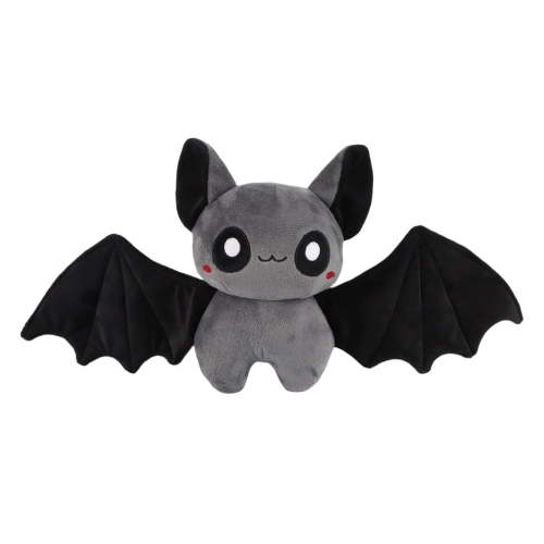 Goth Stuffed Bat Plush Toy Set 9.8 Inch Mommy Bat Stuffed Animal with Baby Halloween Toys Gothic Plushies Dolls for Kids Birthday Halloween Party Decors (Grey)