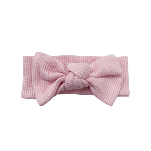 Organic Waffle Knot Bow, Blush