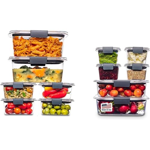 Rubbermaid Brilliance BPA-Free Airtight Food Storage Containers, 24-Piece Set, Easy for Meal Prep, Lunch & Leftovers