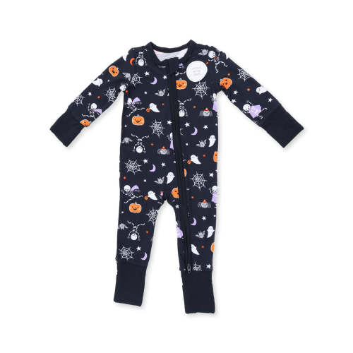 2-Way Zip Romper, Glow-in-the-Dark Halloween Skeleton Buddies
