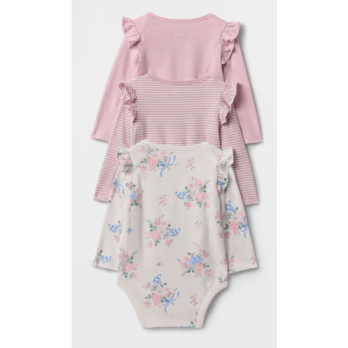 Gap Baby First Favorites Organic Cotton Bodysuit (3-Pack) - Rose Mist Pink