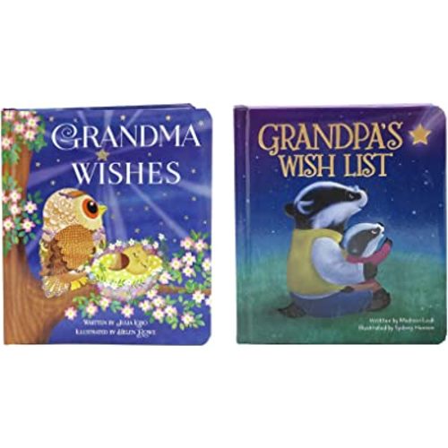 2-Pack Padded Board Books: Grandma Wishes & Grandpa's Wish List, Ages 1-5 (Chunky Lift a Flap)