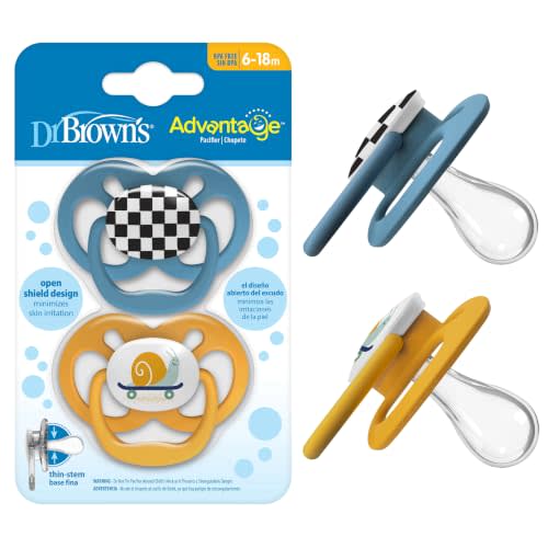 Dr. Brown's Advantage Pacifier, Skateboard Snail, 6-18m, 2-Pack