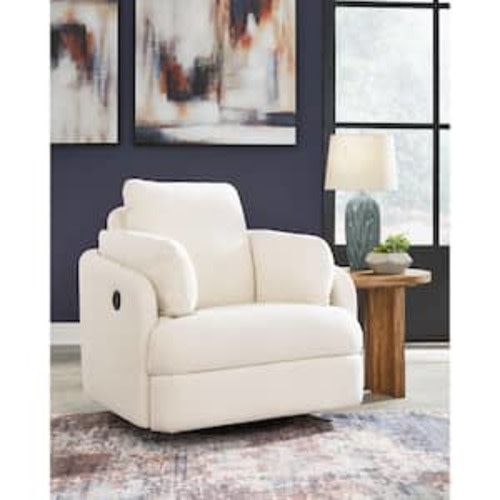Modmax Beige Polyester Swivel Glider Rocker Recliner with Storage