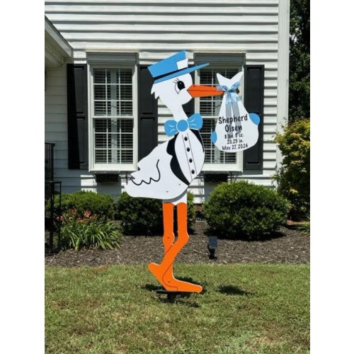 ONE Pink/Blue Stork (5-day rental; personalized keepsake bundle) — The Stork Sisters & More