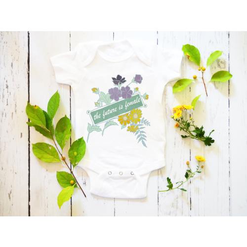 Feminist Baby Bodysuit: The Future Is Female, Feminist Baby, feminism bodysuit, FREE Us Shipping