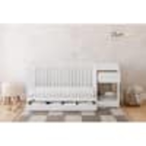 Graco Teddi White 5-in-1 Convertible Crib and Changer with Drawer 04589-301