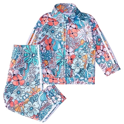 adidas® - 9 Months 2-Piece Clear Sky Flowers Printed Tricot Tracksuit Setadidas®