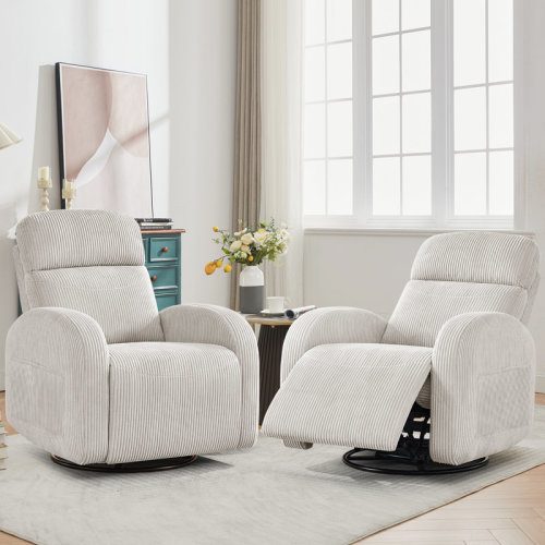 Latitude Run® Modern Upholstered Manual Swivel Rocker Glider Recliner Nursery Chair & Reviews | Wayfair