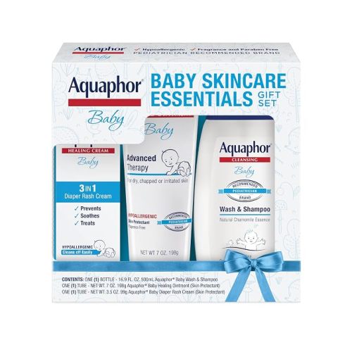 Aquaphor Baby Skin Care Essentials Gift Set, 3 Item Variety Pack