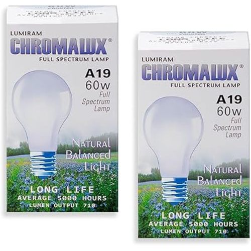 Chromalux Light Bulb Frosted-60W - 1 Bulb (Pack of 2)