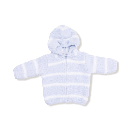 Chenille Hoodie - Light Blue & Ivory Stripe – Angel Dear