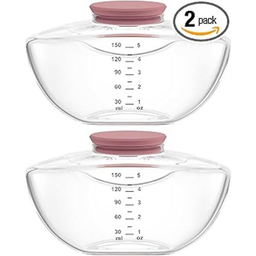 2 Pack Breastmilk Pump Storage Bottles Compatible with Momcozy Upgraded M9, Breast Milk Container, Breastfeeding Essentials, Not Original Mom Cozy Parts
