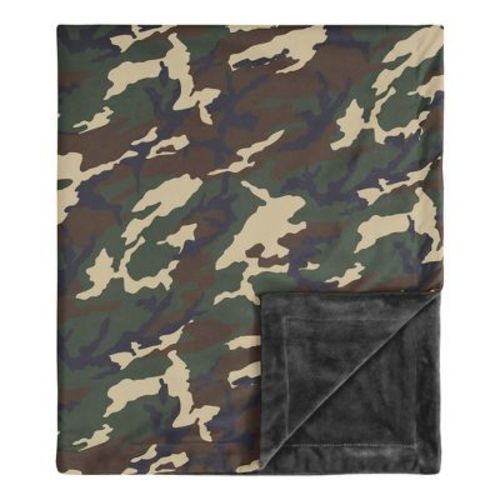 Sweet Jojo Designs Boy Baby Security Blanket Woodland Camo Green Black and Brown