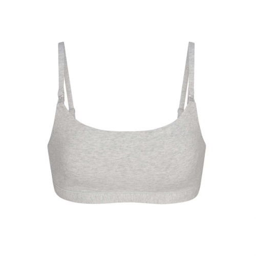 Skims COTTON JERSEY MATERNITY NURSING SCOOP BRALETTE 2-PACK | LIGHT HEATHER GREY