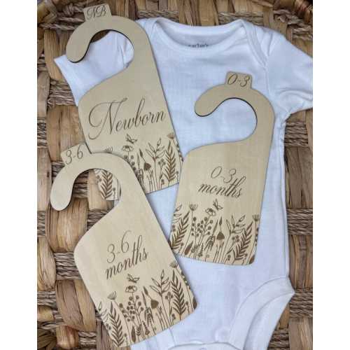 Wildflower Baby Closet Dividers: Wooden Nursery Organizer