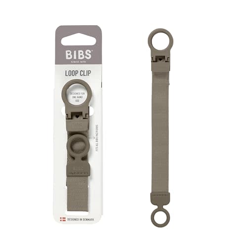 BIBS Loop Pacifier Clip - Sleek, Secure One-Handed Operation, Fits All BIBS and Most Brands, Machine Washable, Slim Profile for Comfort, Ages 0+ - Dark Oak