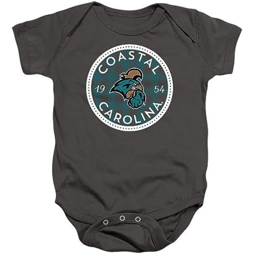 Coastal Carolina University Official Plaid Badge Unisex Infant Snap Suit for Baby