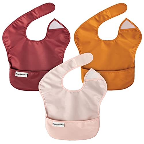 Tiny Twinkle Mess-Proof Easy Bib 3 Pack - Baby & Toddler Waterproof Bib with Adjustable Closure, 6-24 Months