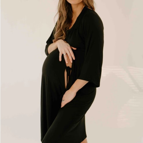Lila Labor & Postpartum Gown in Black