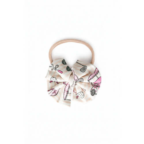 Knit Bow Headband | Caddie Crew Pink