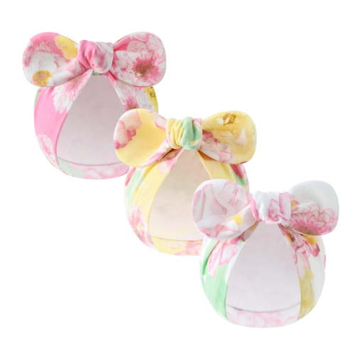 Dalrosia 3PCS Newborn Baby Girls Hats Hospital Hat Baby Cotton Beanie Infant Big Bow Hats for 0-6 Months