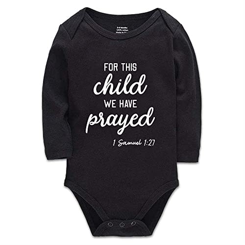 for This Child We Have Prayed/Baby Bodysuit Gift White Long Sleeve 0-24 Months
