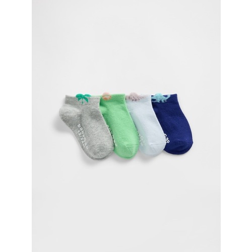 Baby & Toddler Dino No Show Socks (4-Pack)