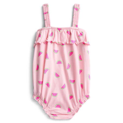 Wonder Nation Baby Girls' Ruffle Print Tank Romper, Sizes 0M-24M