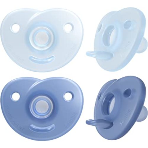 Philips Avent Soothie Heart Pacifier 0-3m, Blue/Light Blue, 4 pack, SCF099/41