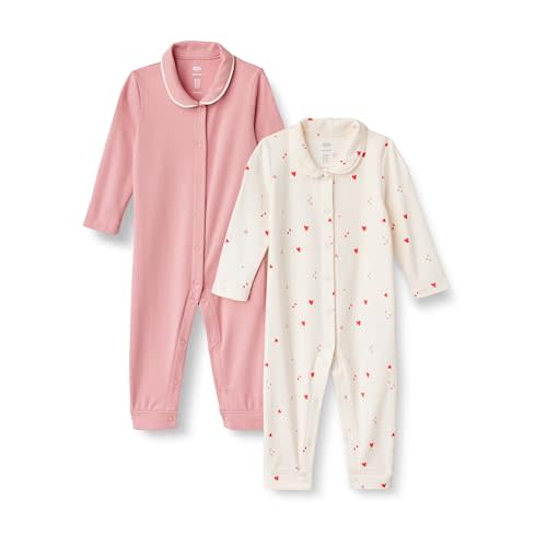 Amazon Essentials x Sofia Grainge Unisex Babies' Cotton Footless Sleepsuit, Pack of 2