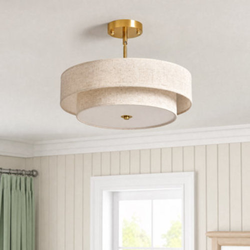 Mercer41 Maskell 4-Light Fabric Semi Flush Mount Ceiling Light Chandelier & Reviews | Wayfair