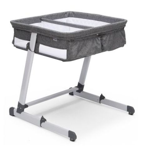 Delta Children Twin City Bedside Bassinet Sleeper, Gray