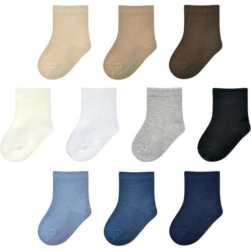 Baby Socks Infant White Crew Socks Baby Girls Soft Newborn Dress Sock Boys Baptism 0-12 Months 10 Pack