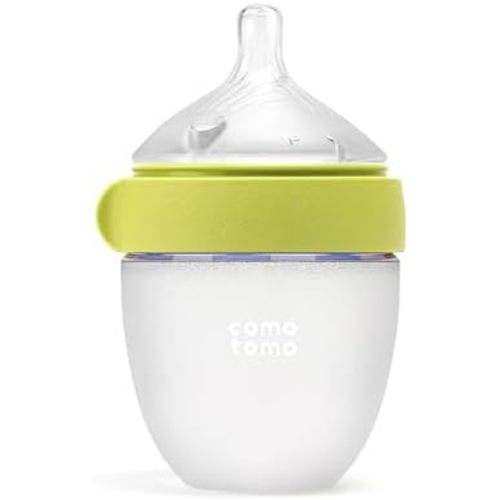 Comotomo (Gen 2) Silicone Baby Bottle, Green, 5oz, Single Pack