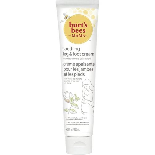 Burt's Bees Mama Soothing Leg & Foot Cream, for immediate soothing relief, with coconut and peppermint oil, 100ml
