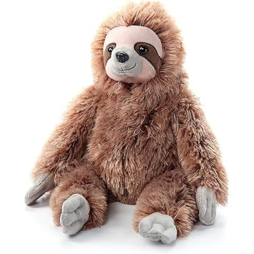 The Petting Zoo Sloth Stuffed Animal Plushie, Gifts for Kids, Wild Onez Wildlife Animals, Brown Sloth Plush Toy 9 inches